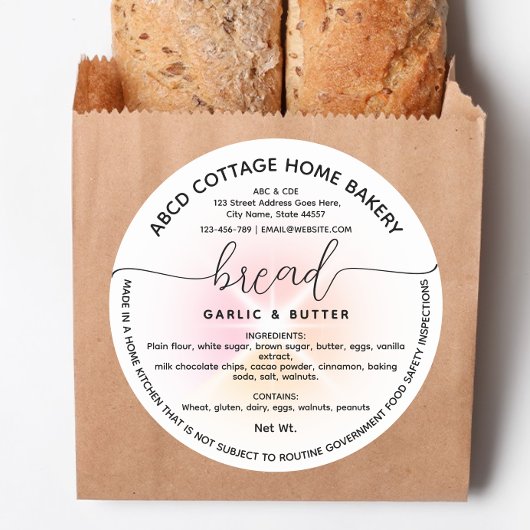Modern zelfgemaakt brood Label Cottage law Label