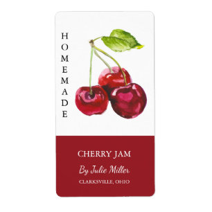 Modern Zelfgemaakt Cherry Jam Label