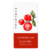 Modern zelfgemaakt cranberry jam label (Voorkant)