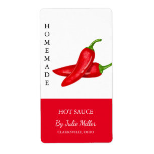 Modern Zelfgemaakt Hot Sauce Label