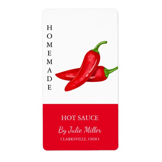 Modern Zelfgemaakt Hot Sauce Label (Voorkant)