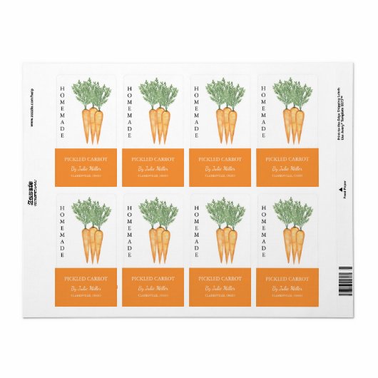 Modern zelfgemaakt ingelegde worteletiket etiket (Full Sheet)