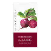 Modern Zelfgemaakt Ingepekeld Bieten Label (Voorkant)