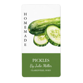 Modern zelfgemaakt komkommer augurken label