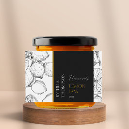 Modern Zelfgemaakt Lemon Jam Label Voedselcontainer Etiket