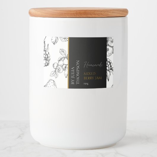 Modern Zelfgemaakt Mixed Berry Jam Label Voedselcontainer Etiket (Voorkant)