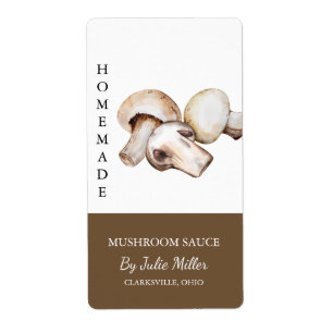 Modern Zelfgemaakt Mushroom Sauce Label