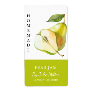 Modern zelfgemaakt perenjam label