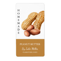 Modern zelfgemaakt pindakaasetiket