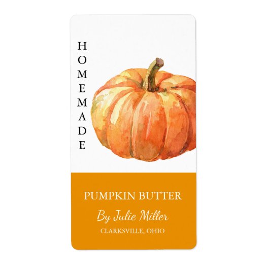 Modern zelfgemaakt pompoenboterlabel etiket (Voorkant)