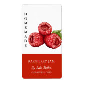 Modern Zelfgemaakt Raspberry Jam Label (Voorkant)