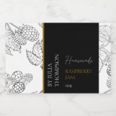 Modern Zelfgemaakt Raspberry Jam Label Voedselcontainer Etiket (Enkel label)