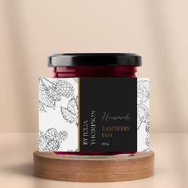 Modern Zelfgemaakt Raspberry Jam Label Voedselcontainer Etiket