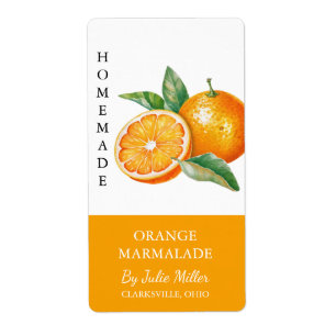 Modern Zelfgemaakt Sinaasappel Marmalade Label
