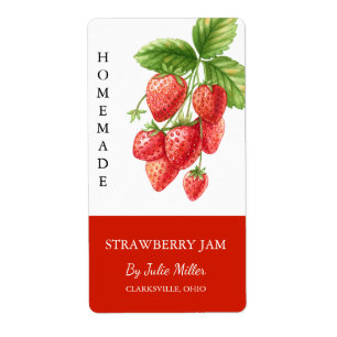 Modern Zelfgemaakt Strawberry Jam Label