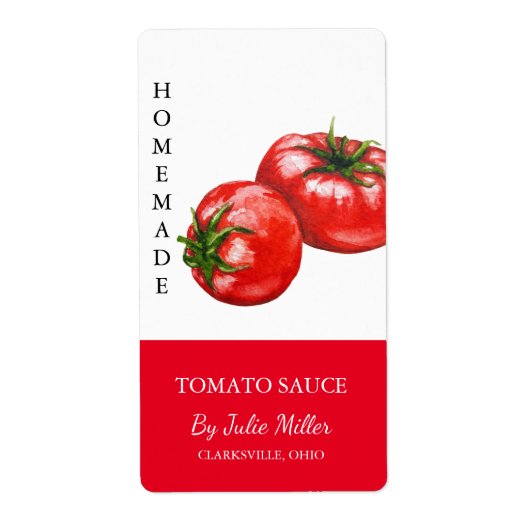 Modern Zelfgemaakt Tomatensaus Label (Voorkant)