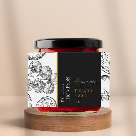 Modern Zelfgemaakt Tomatensaus Label Voedselcontainer Etiket