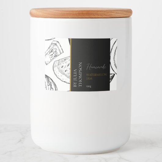 Modern Zelfgemaakt Watermeloen Jam Label Voedselcontainer Etiket (Voorkant)