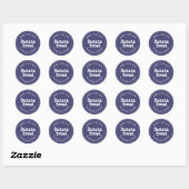 Modern zelfgemaakte bananenbrood Navy Blue Ronde Sticker (Vel)