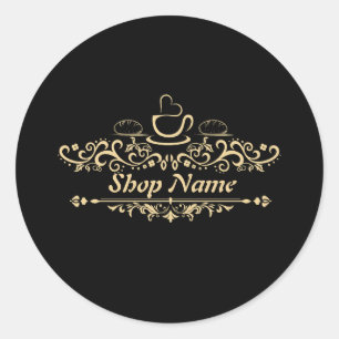 Modern Zelfgemaakte koffie Bakkerij op maat Busine Ronde Sticker