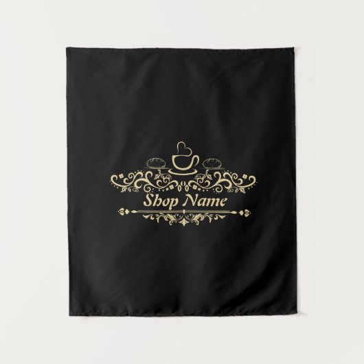 Modern Zelfgemaakte koffie Bakkerij op maat Busine Wandkleed (Voorkant)