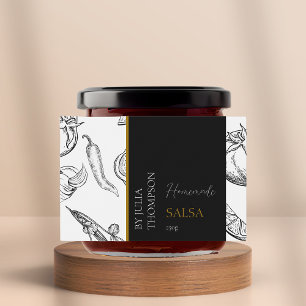 Modern Zelfgemaakte Tomatensalsa Label Voedselcontainer Etiket
