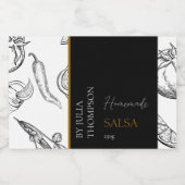 Modern Zelfgemaakte Tomatensalsa Label Voedselcontainer Etiket (Enkel label)