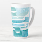 Modern Zen Blue Latte Mug – Minimal Abstract Art Latte Mok (Rechterhoek)