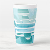 Modern Zen Blue Latte Mug – Minimal Abstract Art Latte Mok (Voorkant)