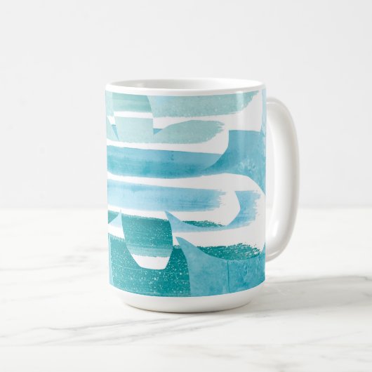 Modern Zen Blue Mug – Calm Abstract Art Design Koffiemok (Voorkant rechts)