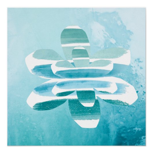 Modern Zen Blue Poster – Minimal Abstract Wall Art (Voorkant)