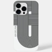 Modern Zen Geometric Lines met een kleine naam Case-Mate iPhone Case (Achterkant)