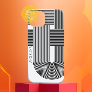 Modern Zen Geometric Lines met een kleine naam Case-Mate iPhone 14 Pro Max Hoesje