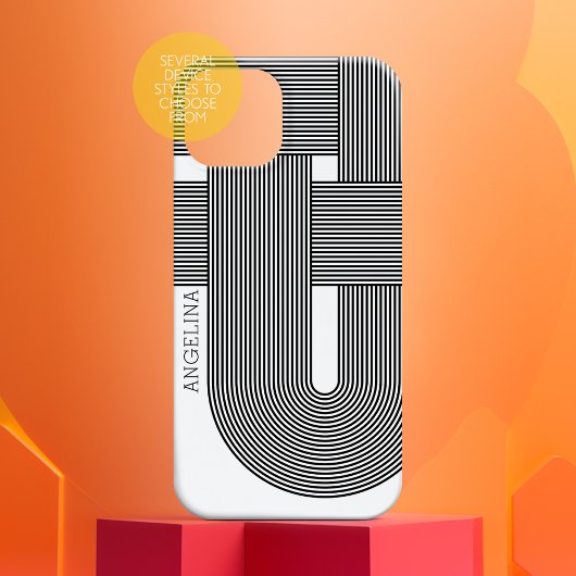 Modern Zen Geometric Lines met een kleine naam Case-Mate iPhone Case