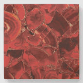 Modern Zen Red Carnelian Ruby Marble Print Stenen Onderzetter (Voorkant)