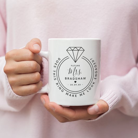 Modern 'Ziet deze ring er verloofd uit?' Koffiemok