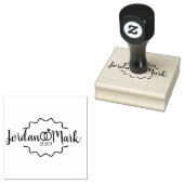 Modern Zig Wedding Rings Initiaal Save the Dates Rubberstempel (Gestempeld)
