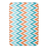 Modern ZigZag Chevron Oranje Aqua Blue Pattern Badmat (Voorkant Verticaal)