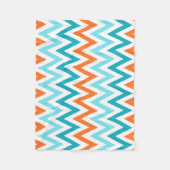 Modern ZigZag Chevron Oranje Aqua Blue Pattern Fleece Deken (Voorkant)