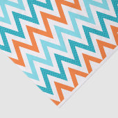 Modern ZigZag Chevron Oranje Aqua Blue Pattern Tissuepapier (Detail)
