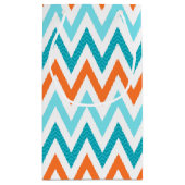 Modern ZigZag Chevron Sinaasappel Aqua Blue Patter Klein Cadeauzakje (Achterkant)