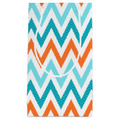 Modern ZigZag Chevron Sinaasappel Aqua Blue Patter Klein Cadeauzakje (Voorkant)