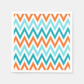 Modern ZigZag Chevron Sinaasappel Aqua Blue Patter Servetten (Voorkant)