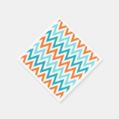 Modern ZigZag Chevron Sinaasappel Aqua Blue Patter Servetten (Hoek)
