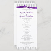 Modern Zigzag Patroon Wedding Programma Programmakaart (Voorkant / Achterkant)