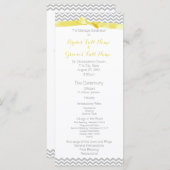 Modern Zigzag Patroon Wedding Programma Programmakaart (Voorkant / Achterkant)