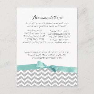 Modern Zigzag Pattern and Bow Information Card Informatiekaartje