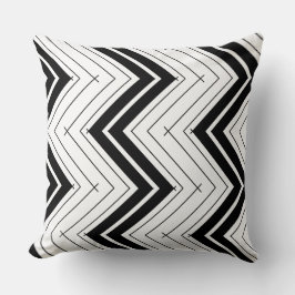 Modern zigzag zwart-wit patroon kussen