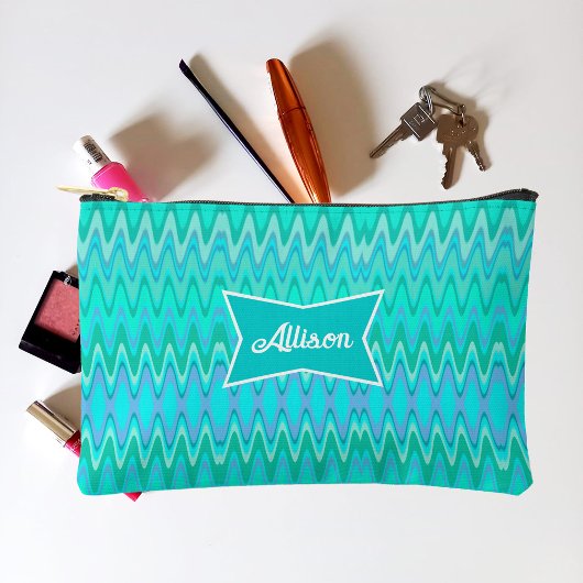 Modern zigzagpatroon - golven in turquoise etui