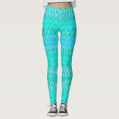 Modern zigzagpatroon - golven in turquoise leggings (Voorkant)